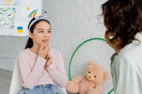 Pediatric speech therapy session